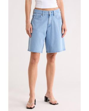 GOOD AMERICAN Jeanius Good Ease Bermuda Shorts - Blue