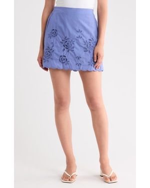 NVLT Cotton Eyelet Miniskirt - Blue