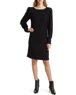 Julia Jordan Puff Sleeve Sweater Sheath Dress - Black