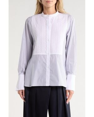 Twp The Night Before Tuxedo Bib Cotton Shirt - Blue