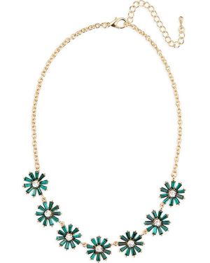 Cara Crystal Flower Necklace - Green