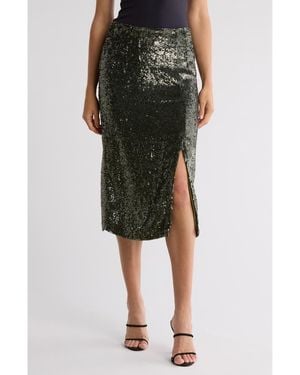 Twp Fishscale Ladylike Sequin Skirt - Green
