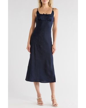 ASOS Floral Jacquard Midi Slipdress - Blue