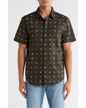 Billabong Aloe How Are You Short Sleeve Cotton Button-Up Shirt - Black