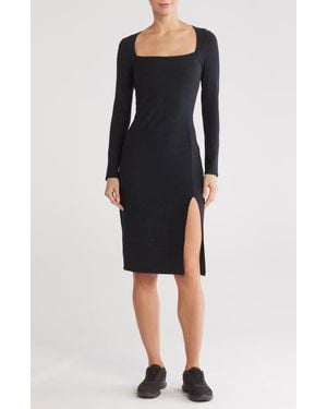 Beyond Yoga Impress Space Dye Long Sleeve Midi Dress - Black