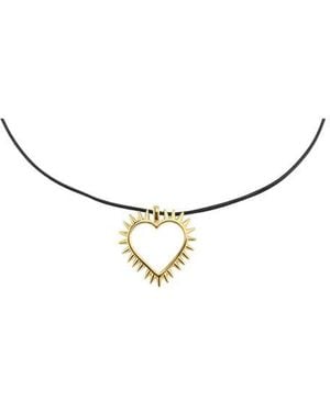Rebel Gender Inclusive Spike Heart Pendant Necklace - Metallic