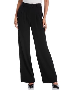 Laundry by Shelli Segal Extended Tab Pleated Pants - Black