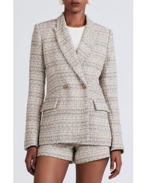 10 Crosby Derek Lam Roman Double Breasted Tweed Jacket - Gray