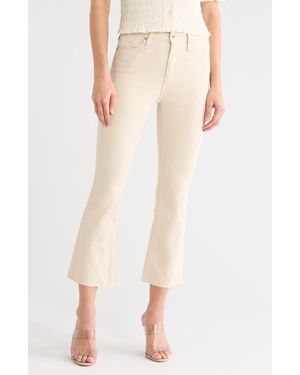 AG Jeans Farrah High Waist Raw Hem Crop Bootcut Jeans - Natural