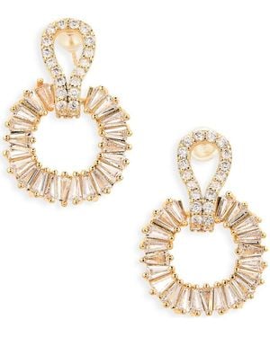 Cara Crystal Drop Earrings - Metallic