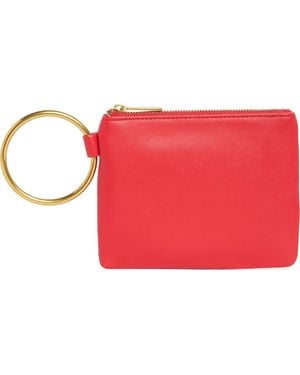 BCBGMAXAZRIA Ring Handle Wristlet Pouch - Red