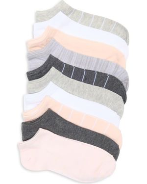 Vince Camuto 10-Pack Assorted Stripe No Show Socks - White