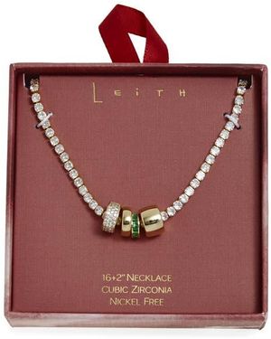 Leith Cubic Zirconia Rondelle Tennis Necklace - Red