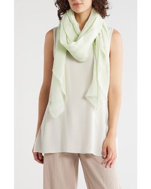Vince Stripe Cotton Gauze Scarf - Green