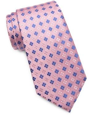 Duchamp Medallion Silk Tie - Pink