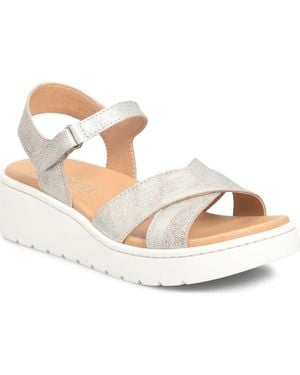 Børn Katrina Ankle Strap Platform Wedge Sandal - Metallic
