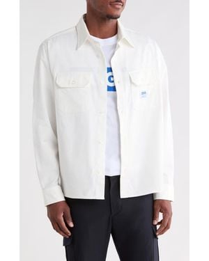 HUGO Ekynone Cotton Twill Button-Up Shirt - White