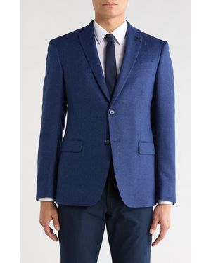 John Varvatos Heathered Knit Two Button Sport Coat - Blue