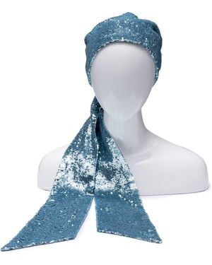 Eugenia Kim Sequin Headscarf - Blue