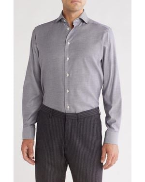 Eton Contemporary Fit Stretch Dress Shirt - Gray