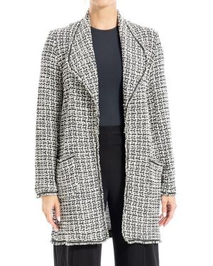 Max Studio Tweed Longline Jacket - Gray