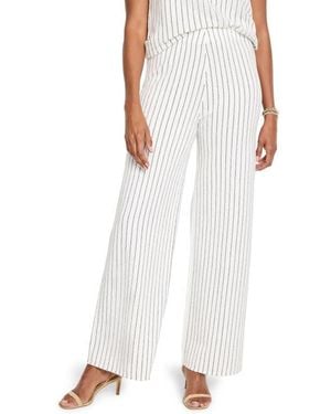 NIC+ZOE Destination Stripe Wide Leg Knit Pants - White