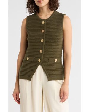 Gemma  Jane Buttoned Sweater Vest - Green