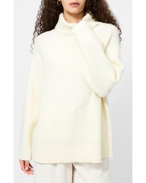 French Connection Emilia Oversize Turtleneck Sweater - Natural