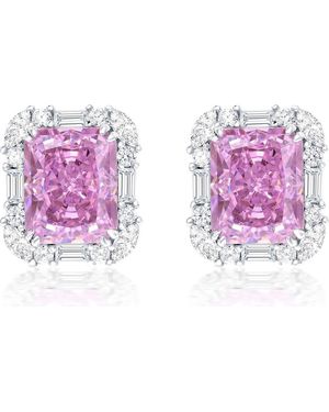 Suzy Levian Gala Firework Stud Earrings - Pink