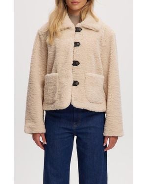 Noize Frieda Faux Shearling Jacket - Blue