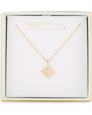 Argento Vivo Cutout Quad Pendant Necklace - White
