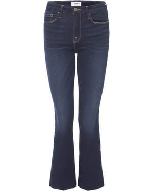 FRAME Le Crop Mini Boot High Waist Jeans - Blue