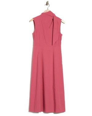 Theory Linen Blend Midi Dress - Pink