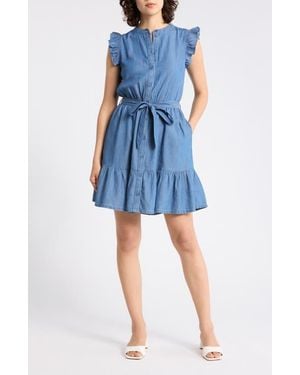 Melrose and Market Sleeveless Chambray Dress - Blue