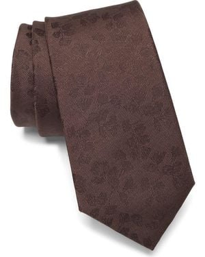 Calvin Klein Toronto Floral Patterned Tie - Brown