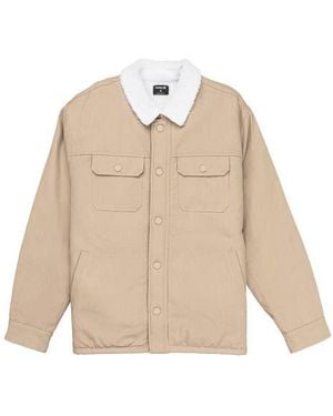 Hurley Industry Faux Shearling Lined Canvas Jacket - Natural