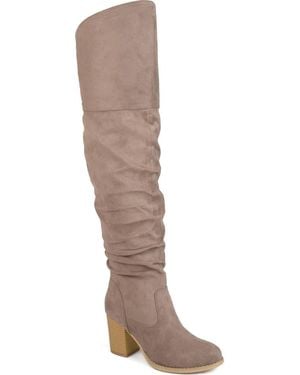 Journee Collection Journee Kaison Ruched Tall Boot - Brown