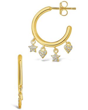 Sterling Forever Sterling Celeste Hoop Earrings - Metallic
