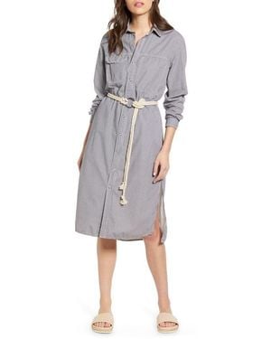 AG Jeans Taylor Long Sleeve Midi Shirtdress - Gray