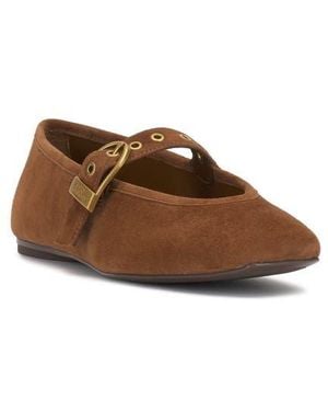 Vince Camuto Vinica Square Toe Mary Jane Flat - Brown