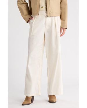 Lucky Brand Pleated Wide Leg Pants - Natural