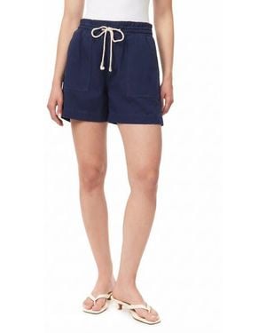 Kensie Trapunto Stitched Pocket Pull-On Shorts - Blue