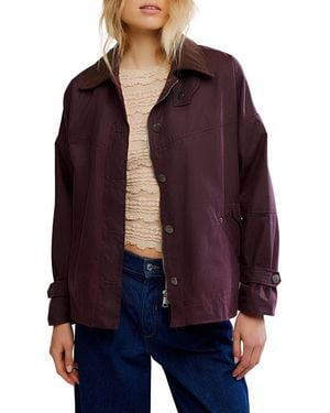 Free People Cori Waxed Cotton Jacket - Purple