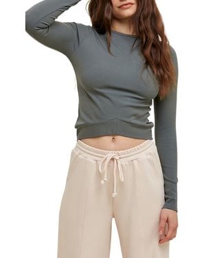 Wishlist Ribbed Knit Top - Gray