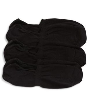 Lorenzo Uomo Assorted 3-Pack Cotton Blend No-Show Socks - Black