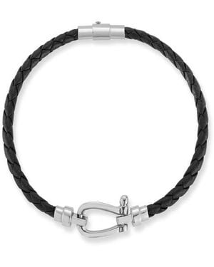 YIELD OF MEN Braided Leather Bracelet - White