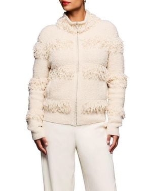 NIC+ZOE Fringe Knit Jacket - Natural