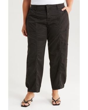 Sanctuary Sahara Tapered Stretch Cotton Utility Pants - Black