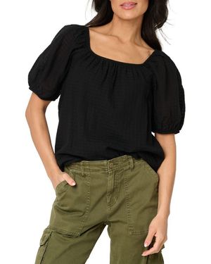 Gibsonlook Convertible Neck Gauze Top - Black