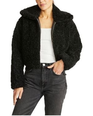 Hudson Jeans Reversible Plush Teddy Fur Jacket - Black